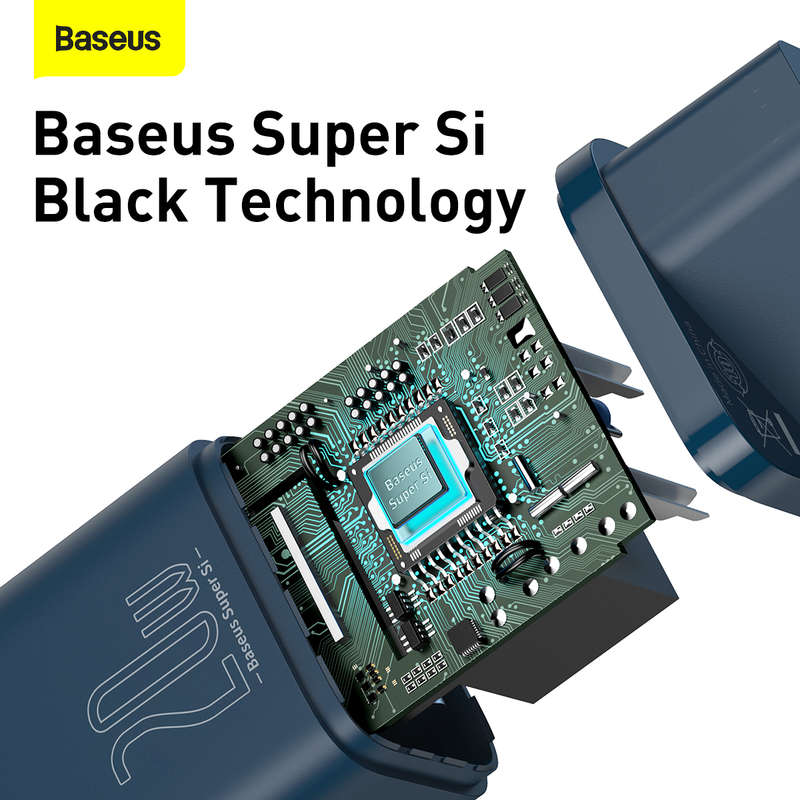 BASEUS Super Si 20W Quick Charger with 1M Type-C to Type-C Cable