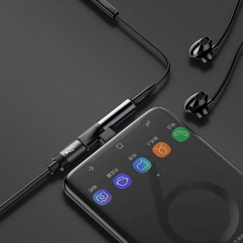 BASEUS L41 Type-C to Type-C and 3.5mm Female Audio and Charge Adapter