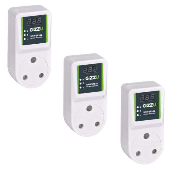 GIZZU Universal Voltage Protector Plug (Trio Pack)
