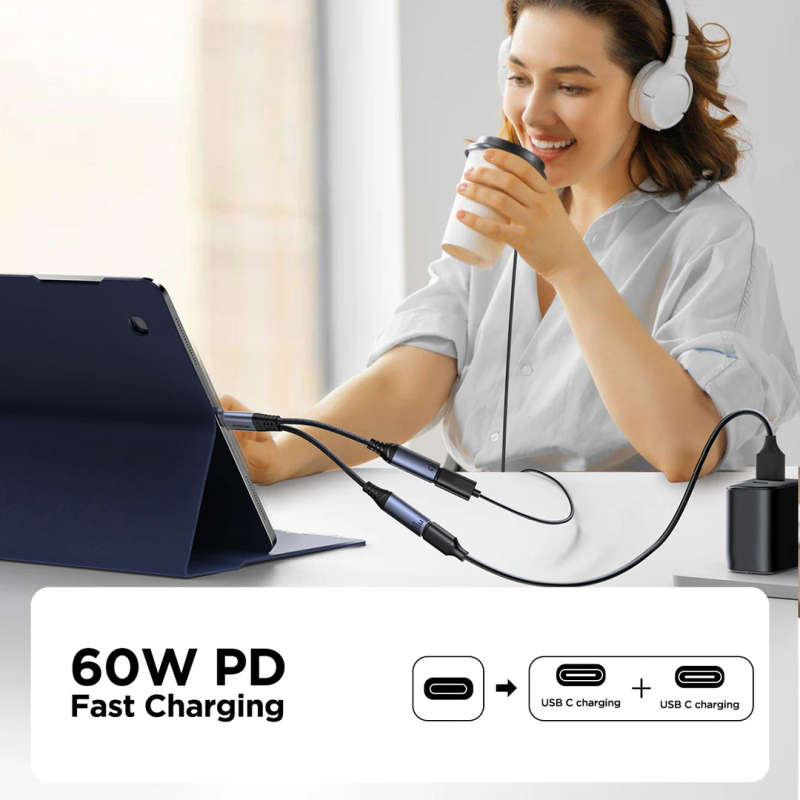 Joyroom SY-C03 - Audio Adapter Infographic 3 - 60W PD Fast Charging