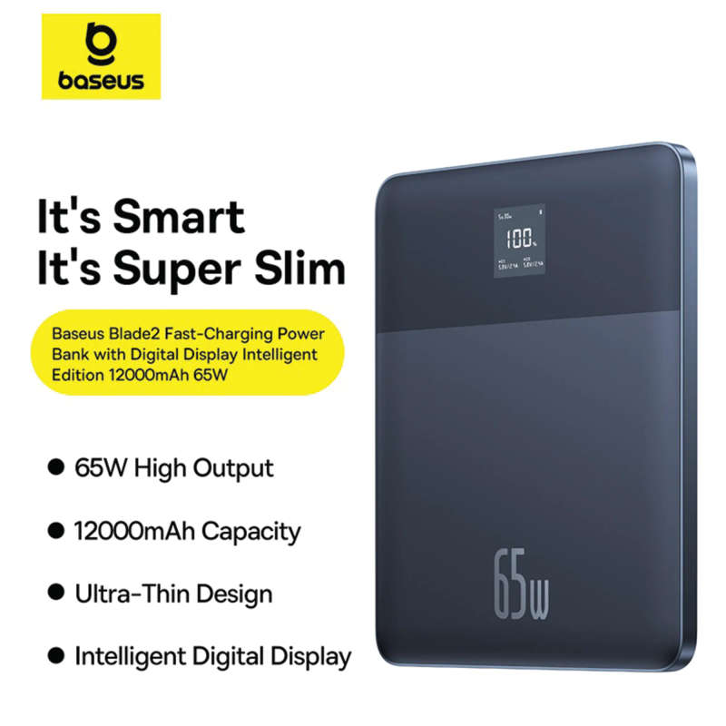 BASEUS Blade 2 65W 12000 mAh Power Bank - Intelligent Edition