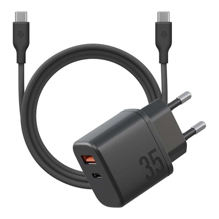BAZIC GOPORT 35W Volex Charger Kit (USB + USB-C Ports) with USB-C Cable