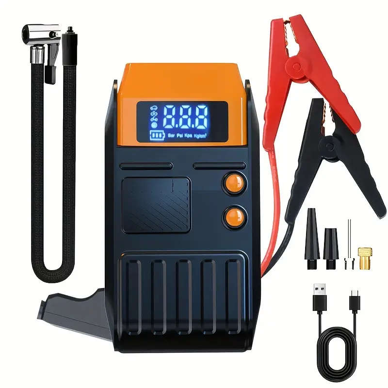 4 in 1 Multifunctional Air Pump  Charge & Jump Start Solution