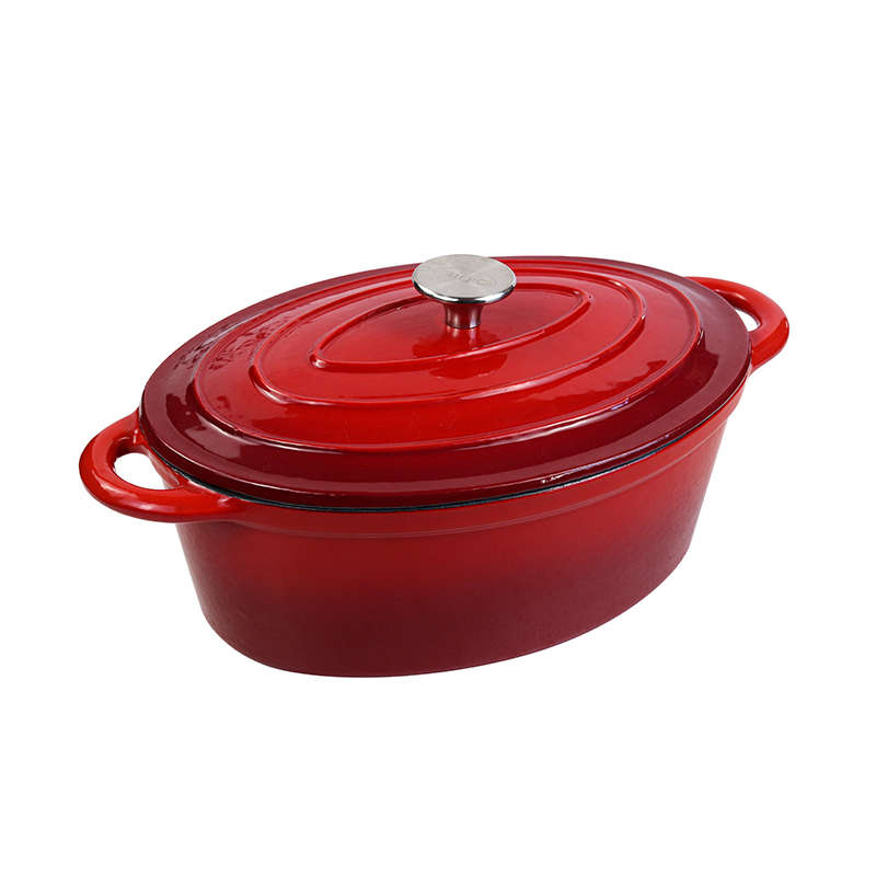 Cast Iron Oval Signature Enamelled Casserole Pot - Red