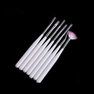 7pc purple feather manicure brush set