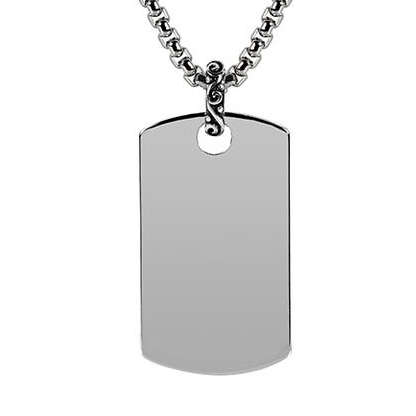Steel dog tag Pendant w/Chain ARZ-Steel