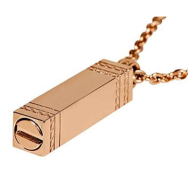 Rose gold rectangle ashes Pendant w/Chain ARZ-Steel