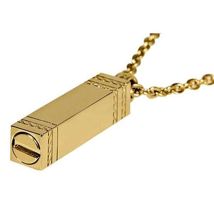 Gold rectangle ashes Pendant w/Chain ARZ-Steel