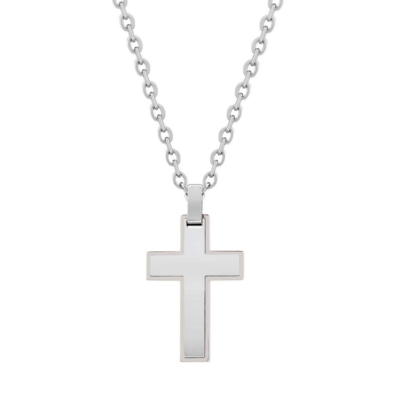 Steel cross Pendant, w/Chain ARZ-Steel