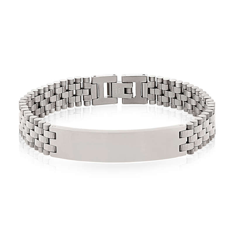 Black steel ID Bracelet ARZ-Steel