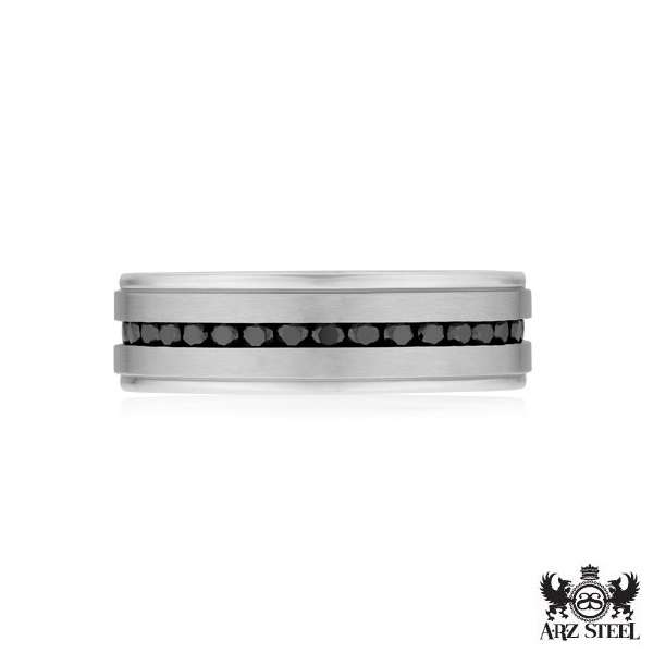 Black Stone Steel Ring ARZ-Steel