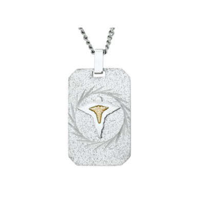 Steel medic dog tag Pendant Chain ARZ-Steel
