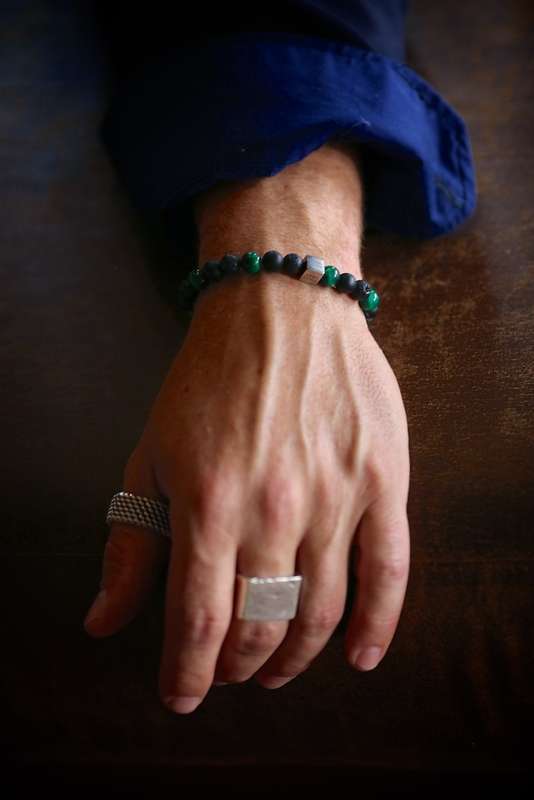 Black Lava, Matt Onyx and Green Tiger Stones Armo-Stone