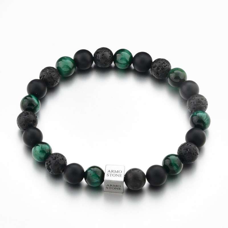 Black Lava, Matt Onyx and Green Tiger Stones Armo-Stone