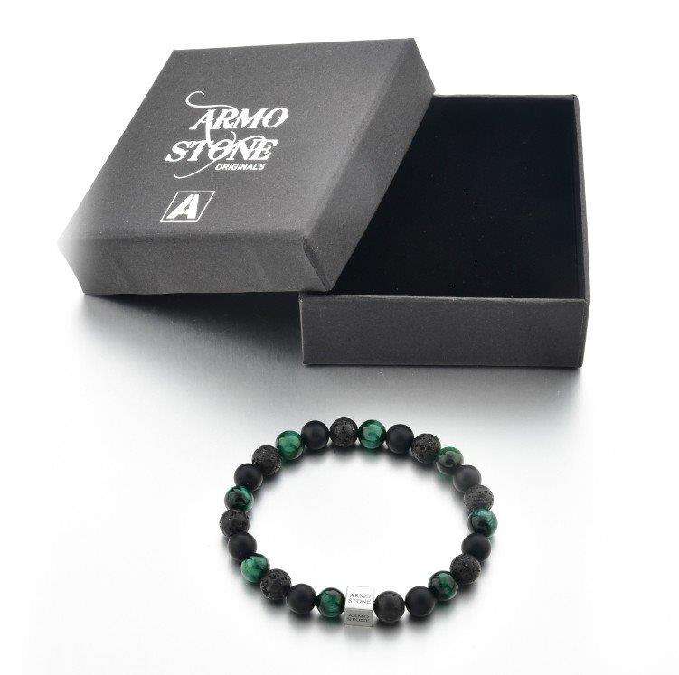 Black Lava, Matt Onyx and Green Tiger Stones Armo-Stone