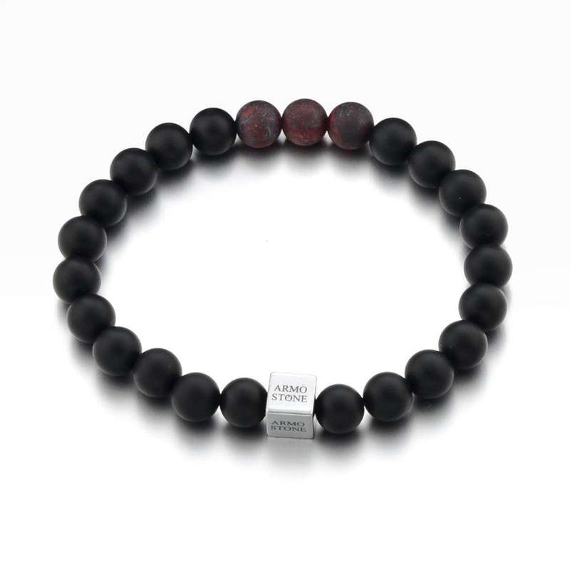 Matt Onyx and 3 Red Matt Jasper Stones Armo-Stone