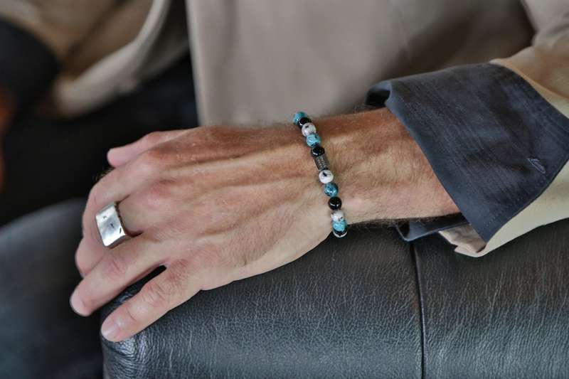 Blue and Grey Agate, with Onyx Stones armo-stone