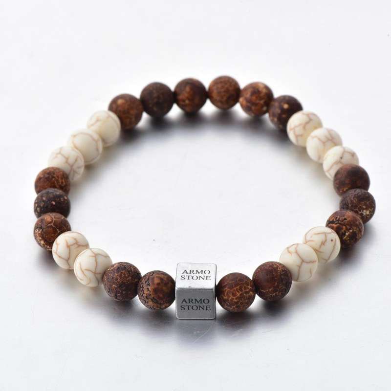 Matt Tigers Eye and Howlite Stones Armo-Stone