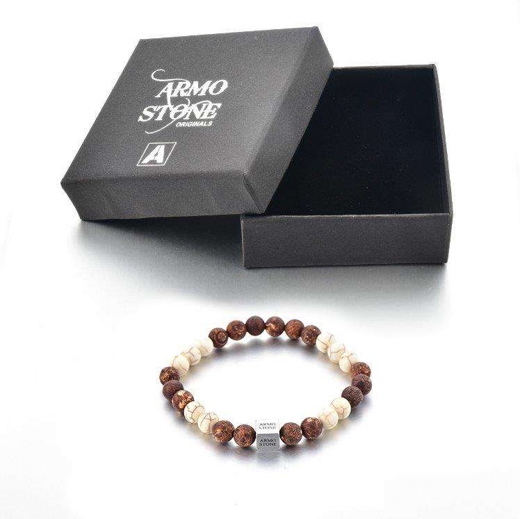 Matt Tigers Eye and Howlite Stones Armo-Stone