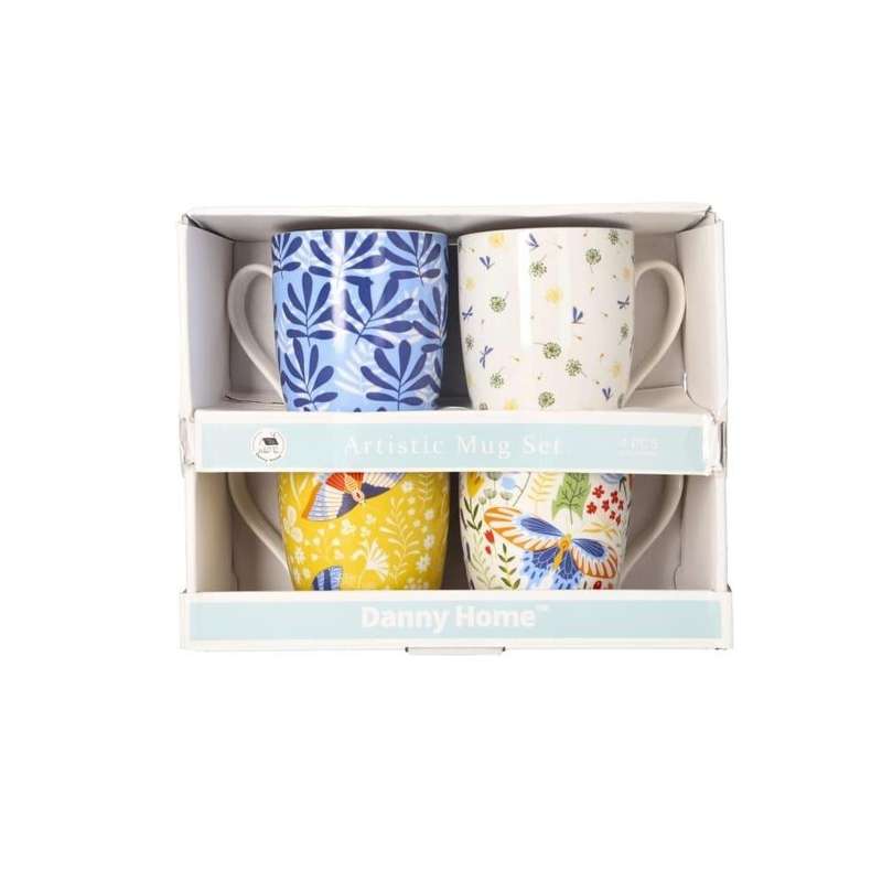 Danny Home Ceramic Artistic Mug Set 4Pcs 24Cm