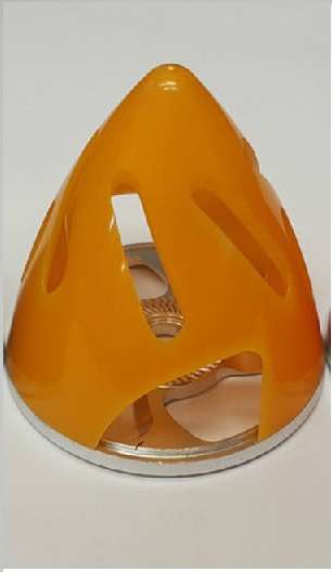 Kuza CNC Alu Backplate Hollowed-out Spinner 2.75" (70mm)-Yellow
