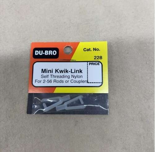 Du-Bro Mini-Kwik Links Self Threading Nylon for 2-56 Rods or Couplers NIP(2)