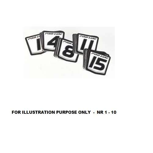 9922-00 Pro Line Rectangular Race Nr 1-10 (3 of each number)