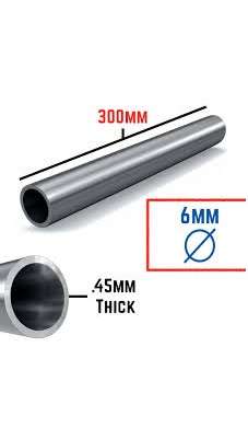 Alum. Round Tube 6mmx0.45mm  305 Length - 2pcs