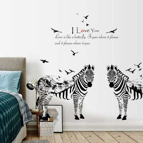 Zebra Couple and Nature Decor - Wall Art - SK9197AB