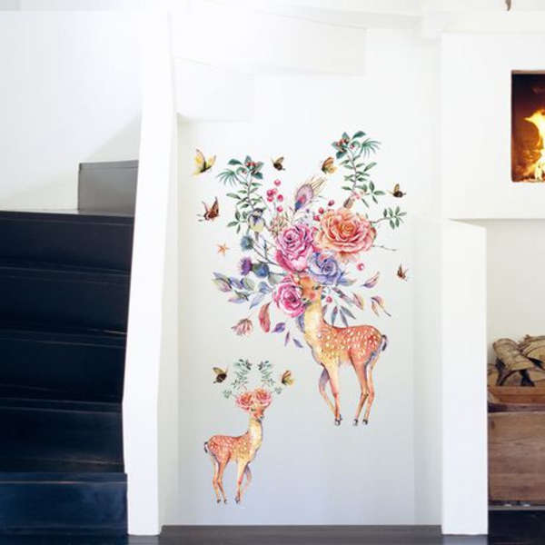 Floral Deer Decor/ Wall Art - SK9273