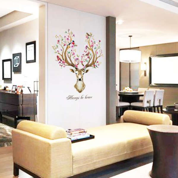 Deer with Blossoming Flower Decor/ Wall Art- SK9003B
