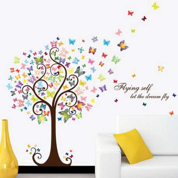 Multi- Colour Butterfly Botanical Decor/ Wall Art - Code HM92007