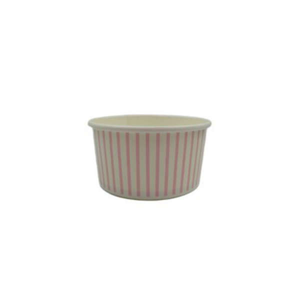 Pink Striped Ice Cream Tub - 180ml - Pack Of 50