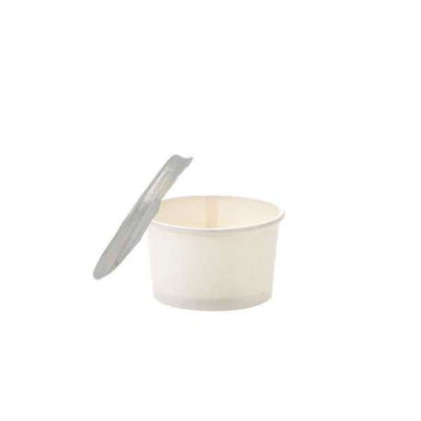 White Ice Cream Tub 90ml with Clear Ice Cream Lid - Pack of 50