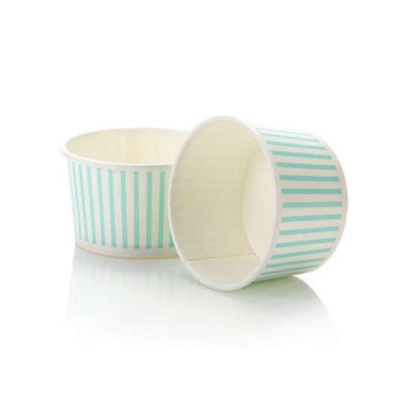 Baby Blue Stripe Vintage Ice Cream Tub 90ml- Pack of 50