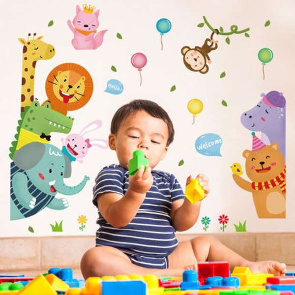 Animated Jungle and Balloons Decor/ Wall Art - SK9323