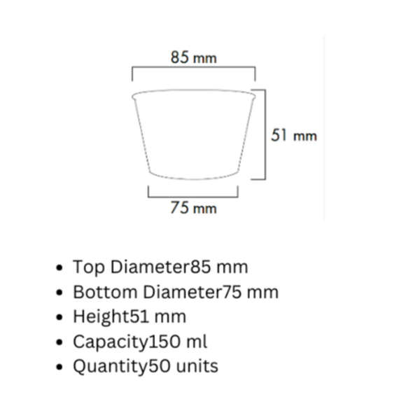 White Ice Cream Tub - 150ml - Pack of 50