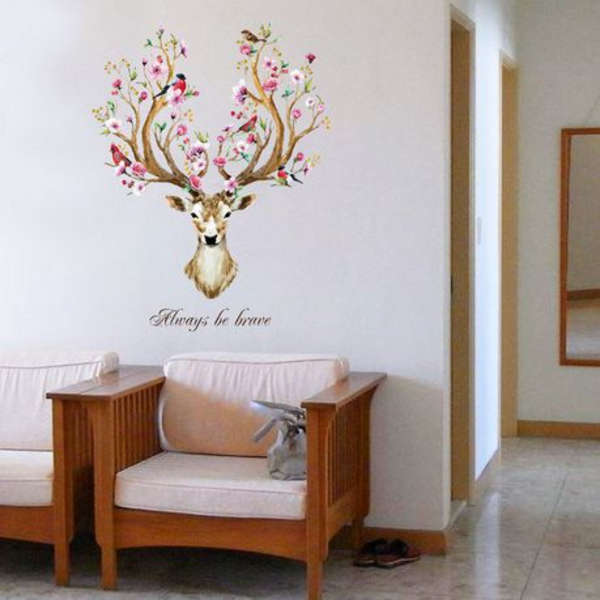 Deer with Blossoming Flower Decor/ Wall Art- SK9003B