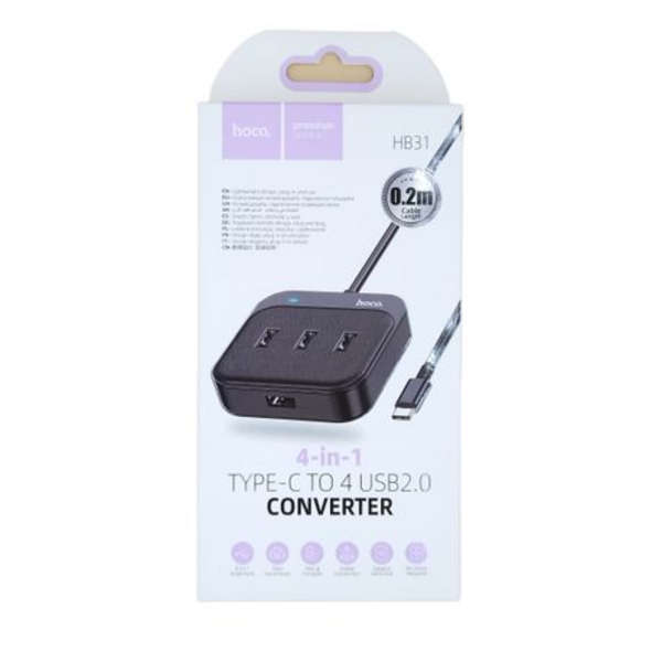 Hoco HB31-Type-C to 4 USB 2.0 -4 in 1 Converter