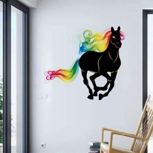 Majestic Horse with Rainbow Detail Decor - Wall Art - SK9054