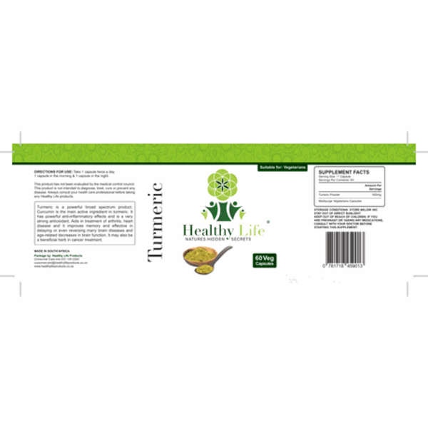 Healthy Life - Tumeric Capsules - 60s x 2