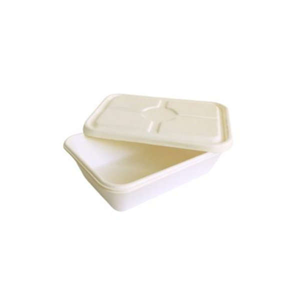 Sugarcane Single Compartment Box with Separate Lid - 850 ml - Pack of 50