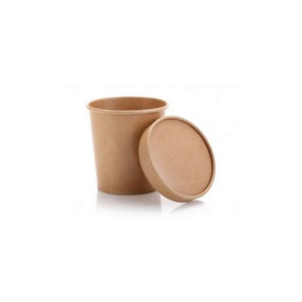Rustic 500ml Rustic Kraft Ice Cream Tubs with Lids - Pack of 25