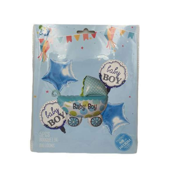 Blue Baby Shower Balloon Bouquet- 5 Pieces