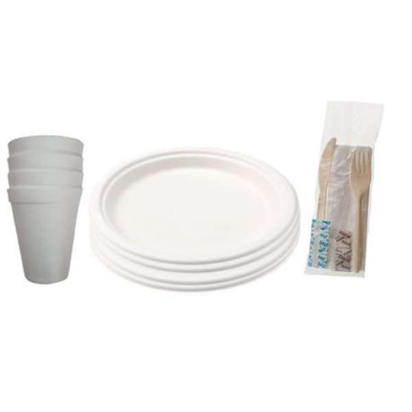 Plate ,Cup and Cutlery Set - Pack Of 25