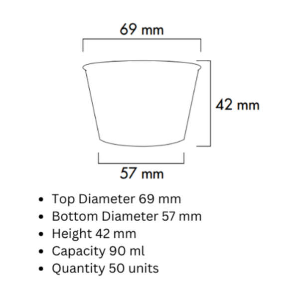 Pastel Grey Ice-Cream Tubs - 90ml - Pack of 50