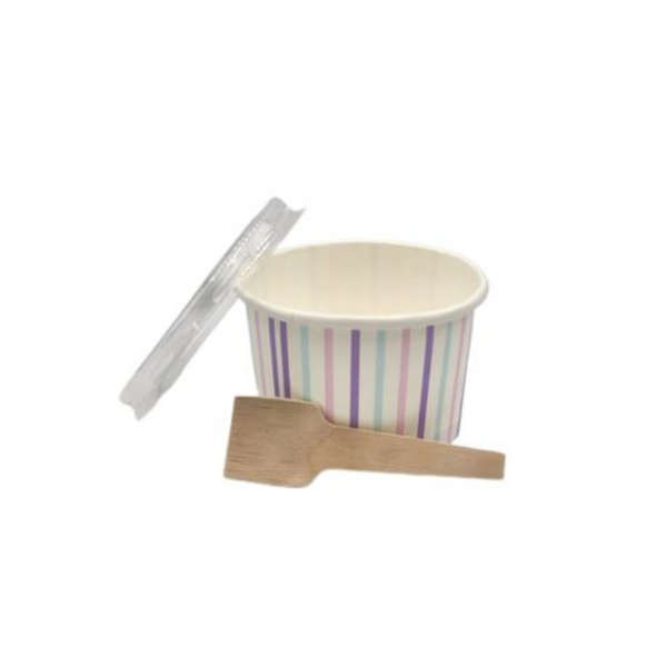 Ice Cream Tub Multi-Colour/7cm Ice Cream Scoop With Flat Lid - 90ml - 25 pack
