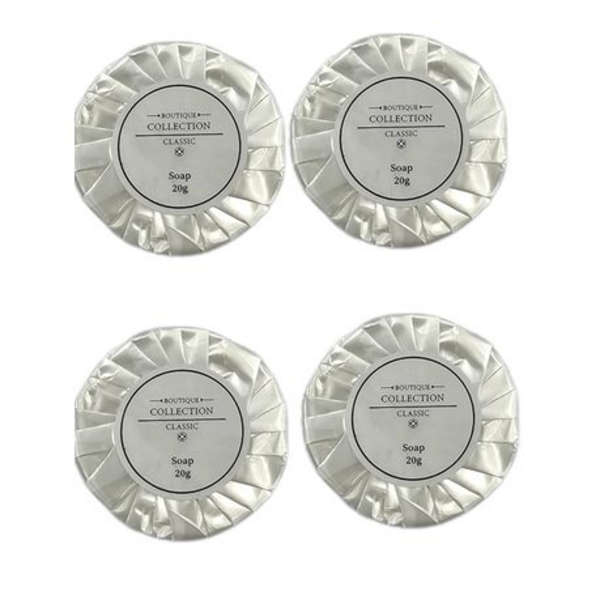 Boutique Collection - 20g White Wrapping Round Soaps - 150 Pack
