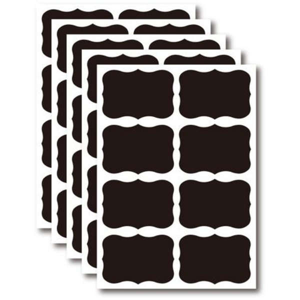 40 Chalk Sticker Labels With White Pen- 5.5cmx 3.5cm