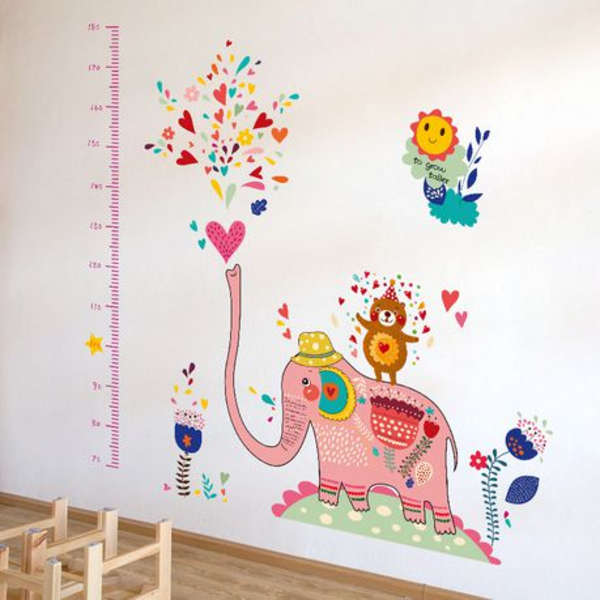 Colorful Elephant With Height Marking Decor/Wall Art- SK9036